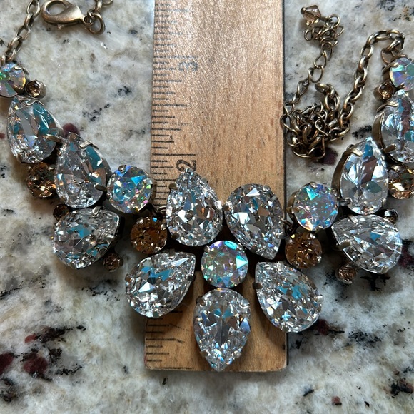 Sorrelli Dare to Pear Statement Bib Necklace Clear & AE Swarovski Crystals $353 - Picture 9 of 12